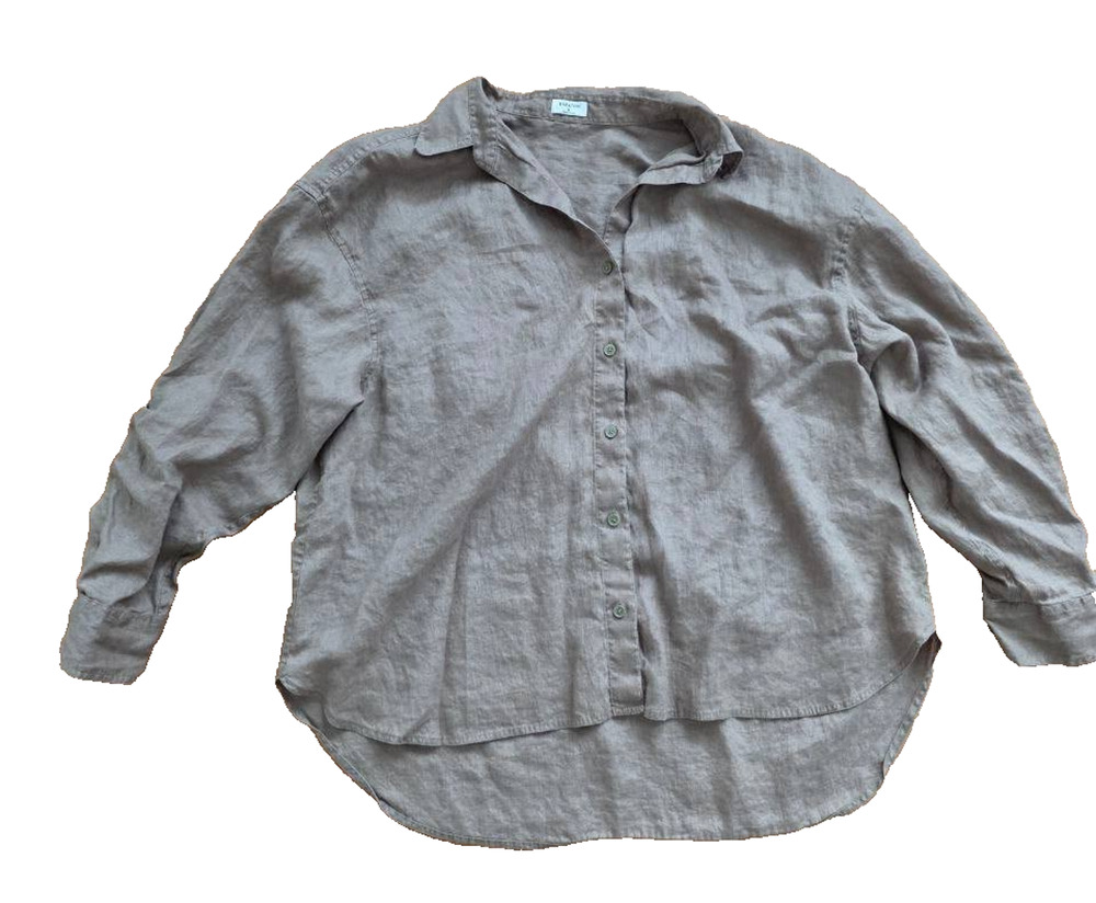 Aritzia Babaton men linen Button-Up brown Shirt brown Medium A001530